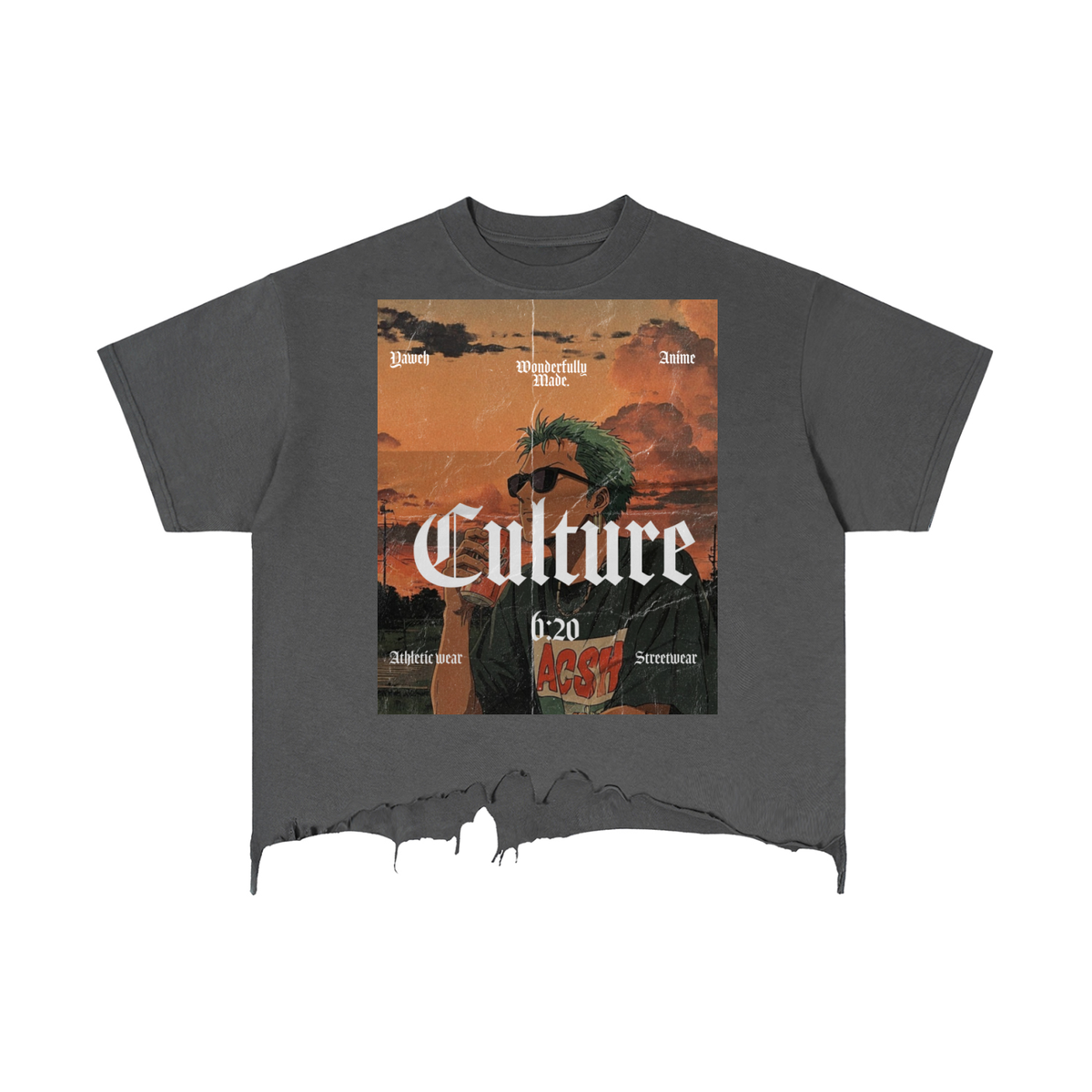 Vintage Wash Boxy Distressed Hem T-Shirt