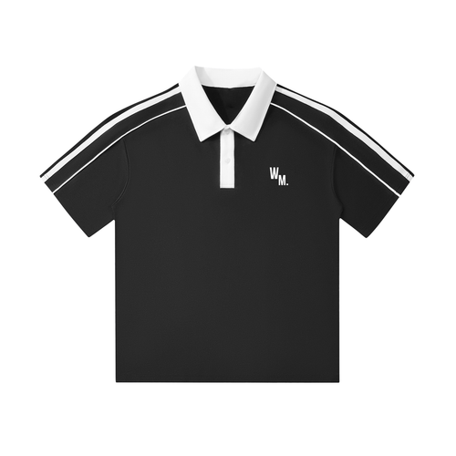 Contrast Collar Short-Sleeve Polo Shirt