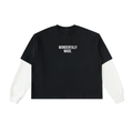 Layered Contrast Sleeve Cotton T-Shirt