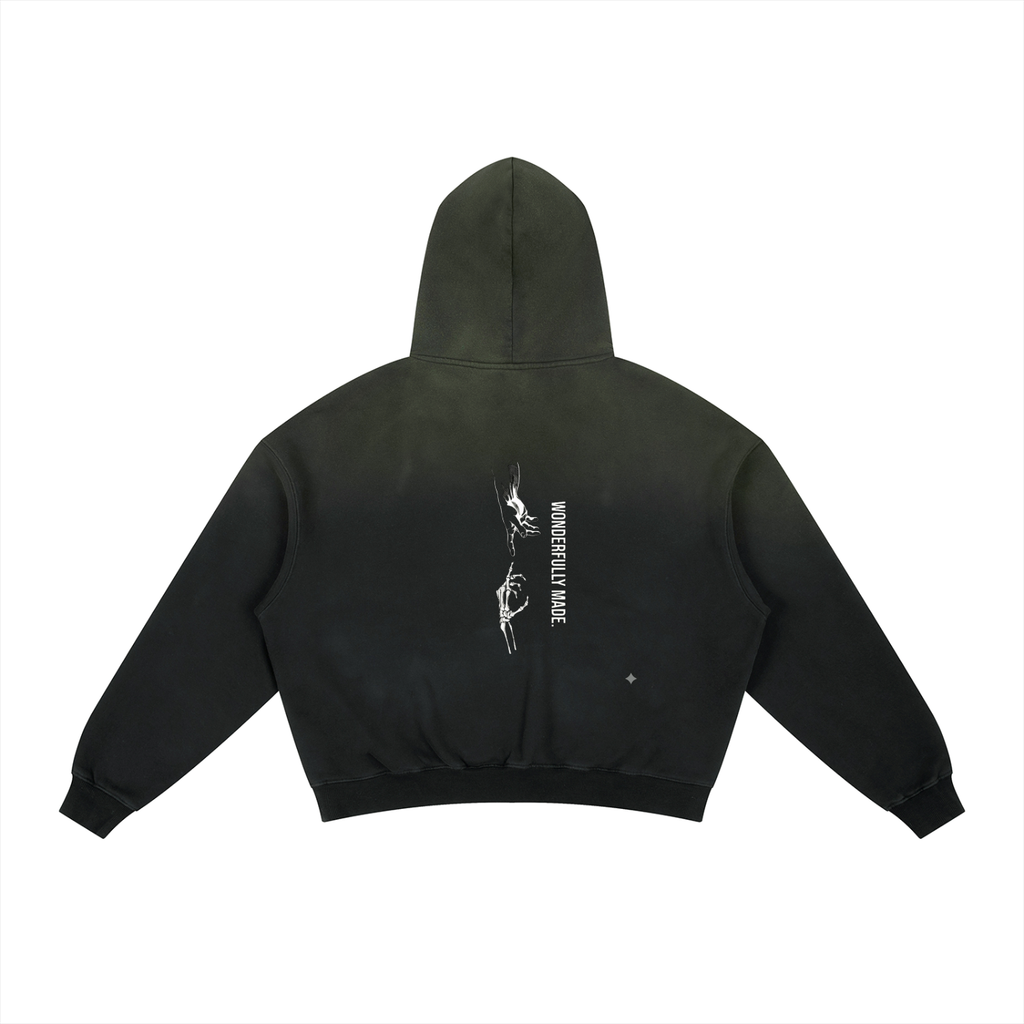 Frayed Sunfade Boxy Fleece Hoodie