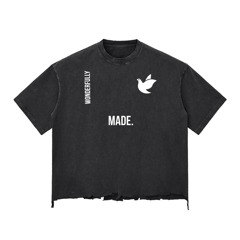 Snow Wash Raw-Hem Boxy T-shirt