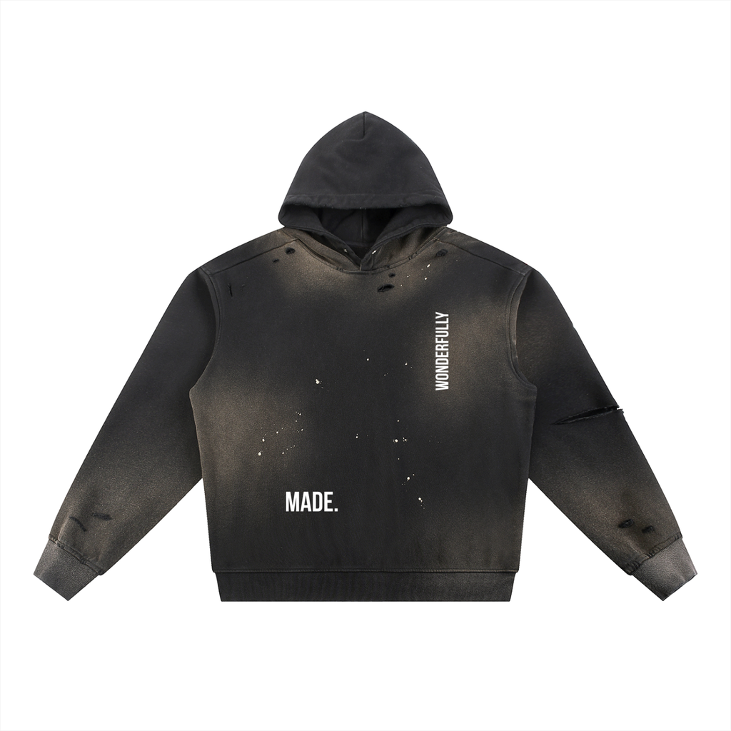 Sun Fade Frayed Fleece Hoodie