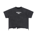 A Wonderfully Vintage Wash Boxy Distressed Hem T-Shirt
